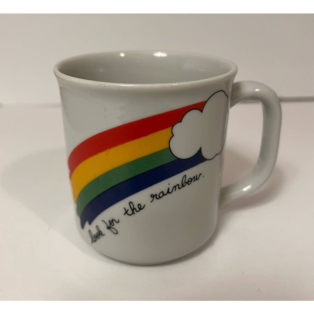 Look for‎ the Rainbow Coffee Mug Red Yellow Green Blue 3 1/2" Tall x 3" Wide